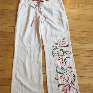 ISO!! DESPERATELY SEARCHING FOR!! Bebe silk floral embroidered pants!